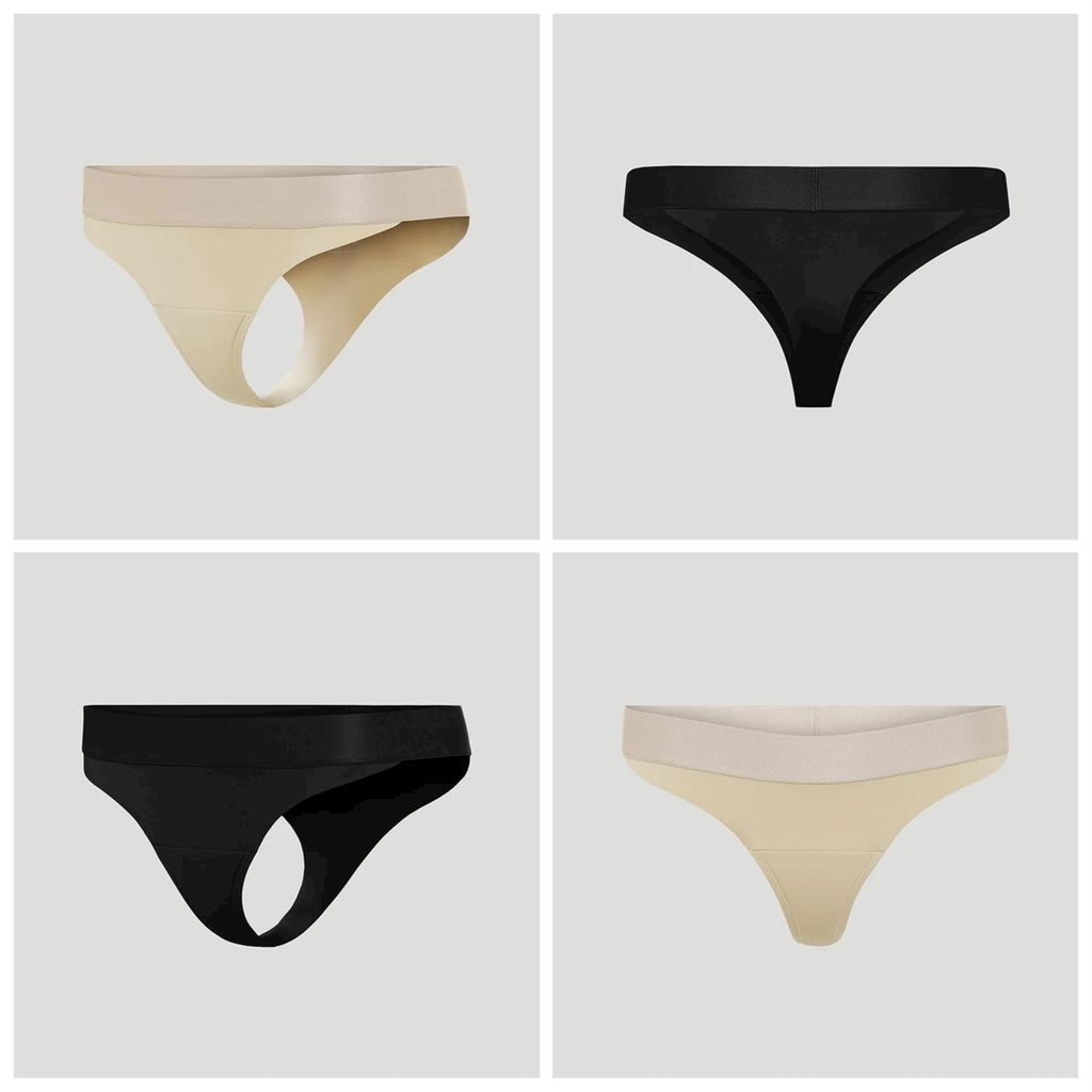 voenxe High Waisted Seamless Women Underwear Thongs,High Rise No Show  Ladies Thong,Breathable Comfortable Undies Tanga Panty