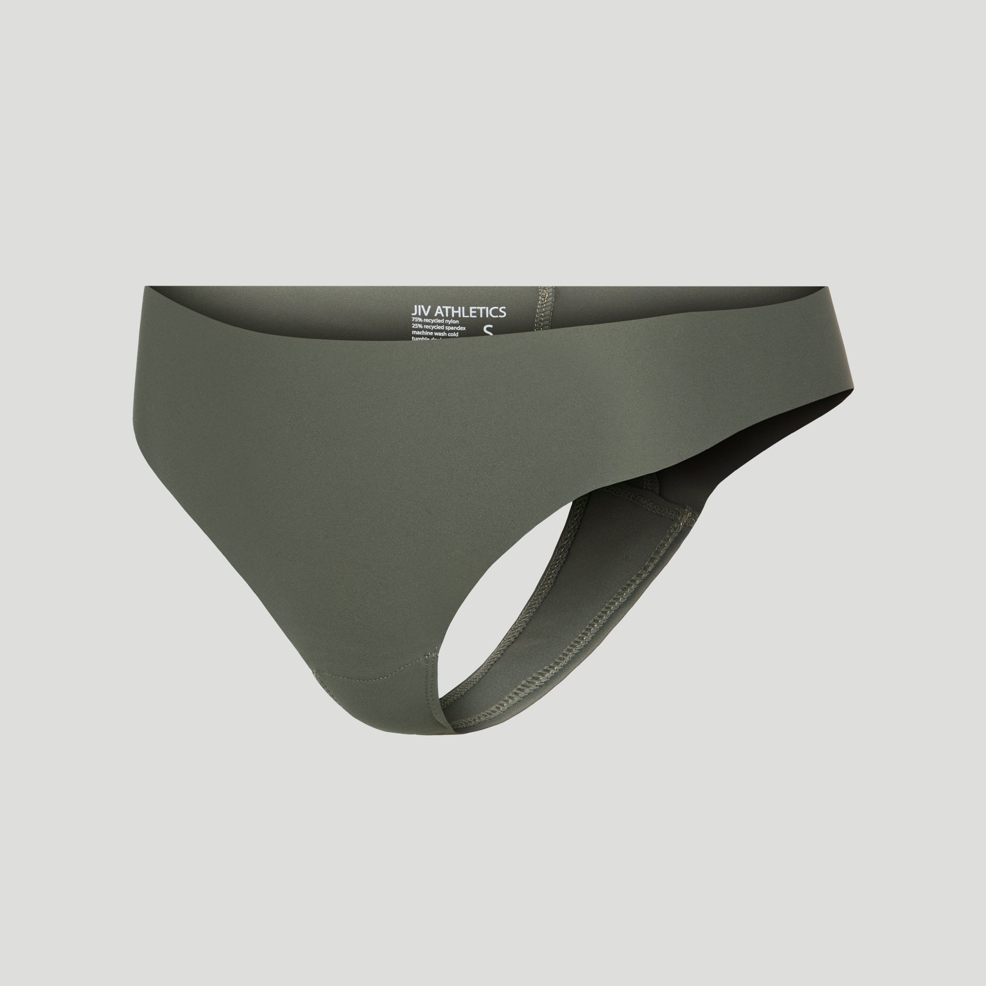 JIV ATHLETICS The Cameltoe Proof Low Rise Thong in Black